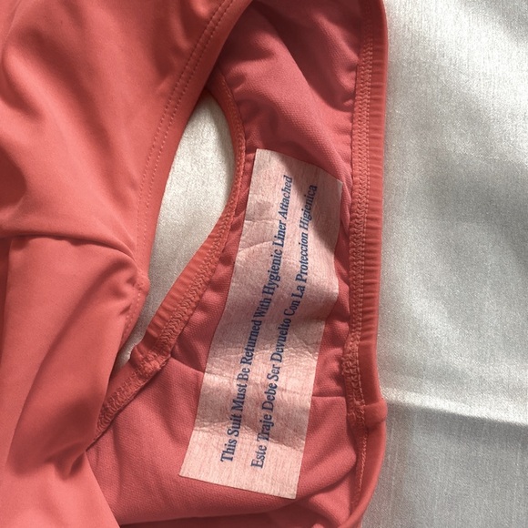 Kona Sol Coral Pink V-neck One Piece Swimsuit - Picture 9 of 9